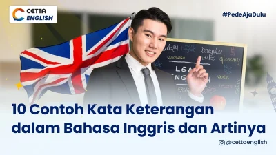 seorang pria berpose di depan papan tulis dan bendera UK