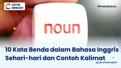 Sebuah dadu bertuliskan noun atau kata benda dalam bahasa Inggris