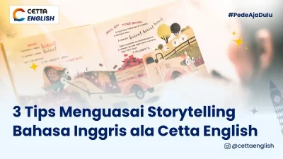ilustrasi seseorang yang memberikan storytelling bahasa Inggris pada anaknya