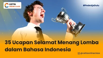potret seorang pria yang tengah memegang piala kemenangan