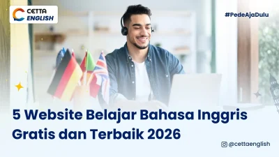 seorang pria sedang belajar bahasa inggris melalui website gratis terbaik 2026