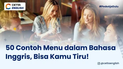 ilustrasi orang-orang yang tengah memilih menu dalam bahasa Inggris