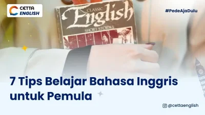 ilustrasi belajar bahasa Ingrris untuk pembula dengan kamus bahasa Inggris