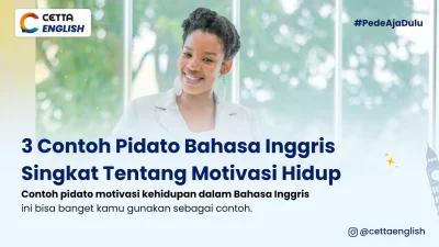 gambar seseorang sedang memberikan pidato tentang kehidupan sambil tersenyum