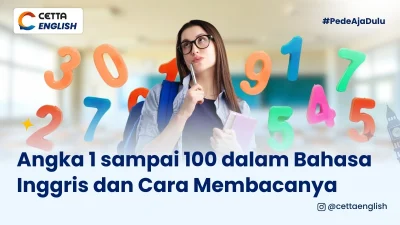 seorang wanita berdiri menggunakan tas diantara angka 1-100