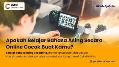 gambar orang yang sedang mengikuti kelas belajar bahasa asing online