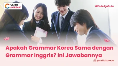 ilustrasi anak sekolah yang belajar grammar korea dan grammar Inggris