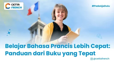 seorang wanita membaca buku bahasa prancis