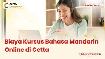 seseorang sedang mengikuti kursus bahasa mandarin online di cetta