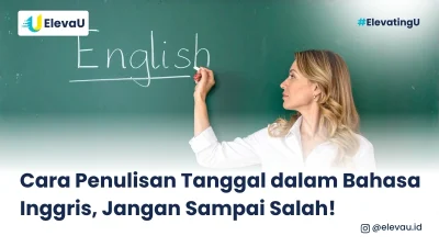 ilustrasi guru yang mengajarkan car apenulisan tanggal dalam bahasa Inggris