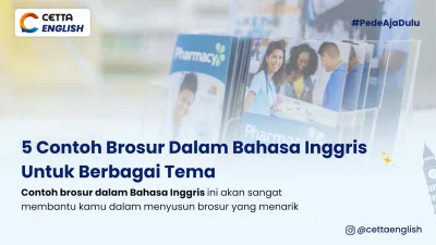 gambar brosur dalam Bahasa Inggris untuk berbagai tema