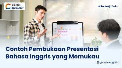 Seorang pria presentasi dengan percaya diri