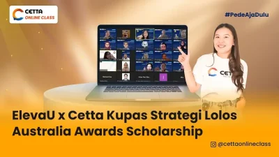 potret keseruan acara ElevaU x Cetta saat membahas strategi lolos Australia Awards Scholarship