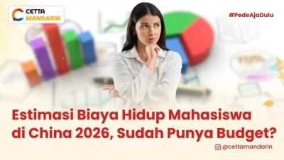 ilustrasi seorang mahasiswi yang memikirkan estimasi biaya hidup di China