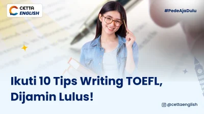 ilustrasi seorang perempuan yang mengetahui tips writing TOEFL