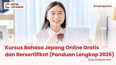 Seorang perempuan menunjukkan hasil sertifikat setelah mengikuti kelas online bahasa Jepang