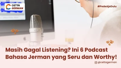 seseorang sedang mendengarkan pdocast bahasa jerman terbaik