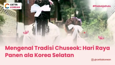 ilustrasi ibu dan anak yang menghadiri tradisi chuseok