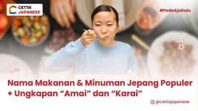seorang perempuan Asia sedang mencicip makanan