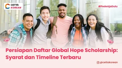 ilustrasi kelompok mahasiswa yang mempersiapkan untuk daftar Global Hope scholarship